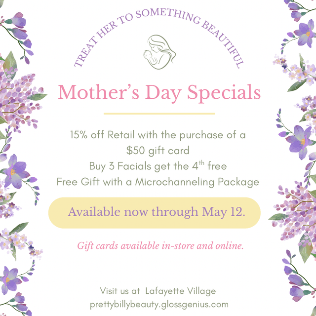 Mothers Day Facial Package at Pretty Billy Beauty in Lafayette, NJ